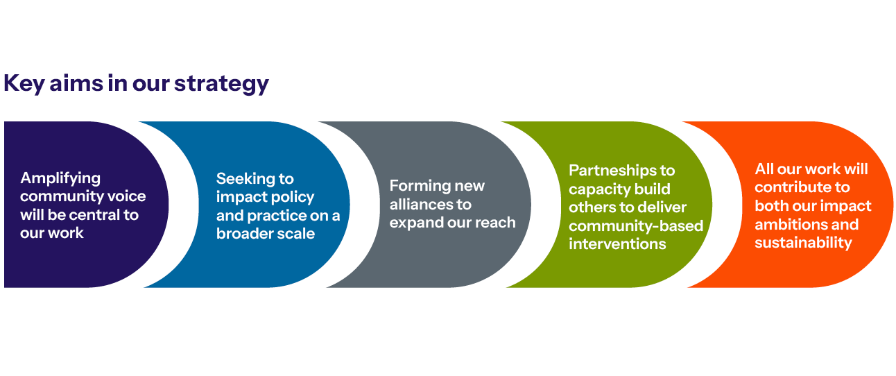 An info graphic summerising the key aims of Public Voice's strategy